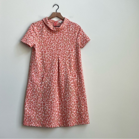 Tyler Boe Coral Animal Cheetah Print Kristen Shift Dress Small Mod Mini Retro - Picture 2 of 11